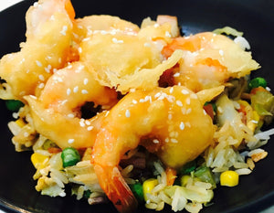 Chinese Honey Prawns with Fried Rice -  seafood-frozen