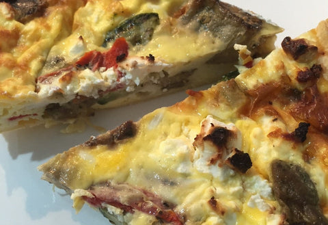 Asparagus and Spinach Quiche with Feta -  Vegetarian