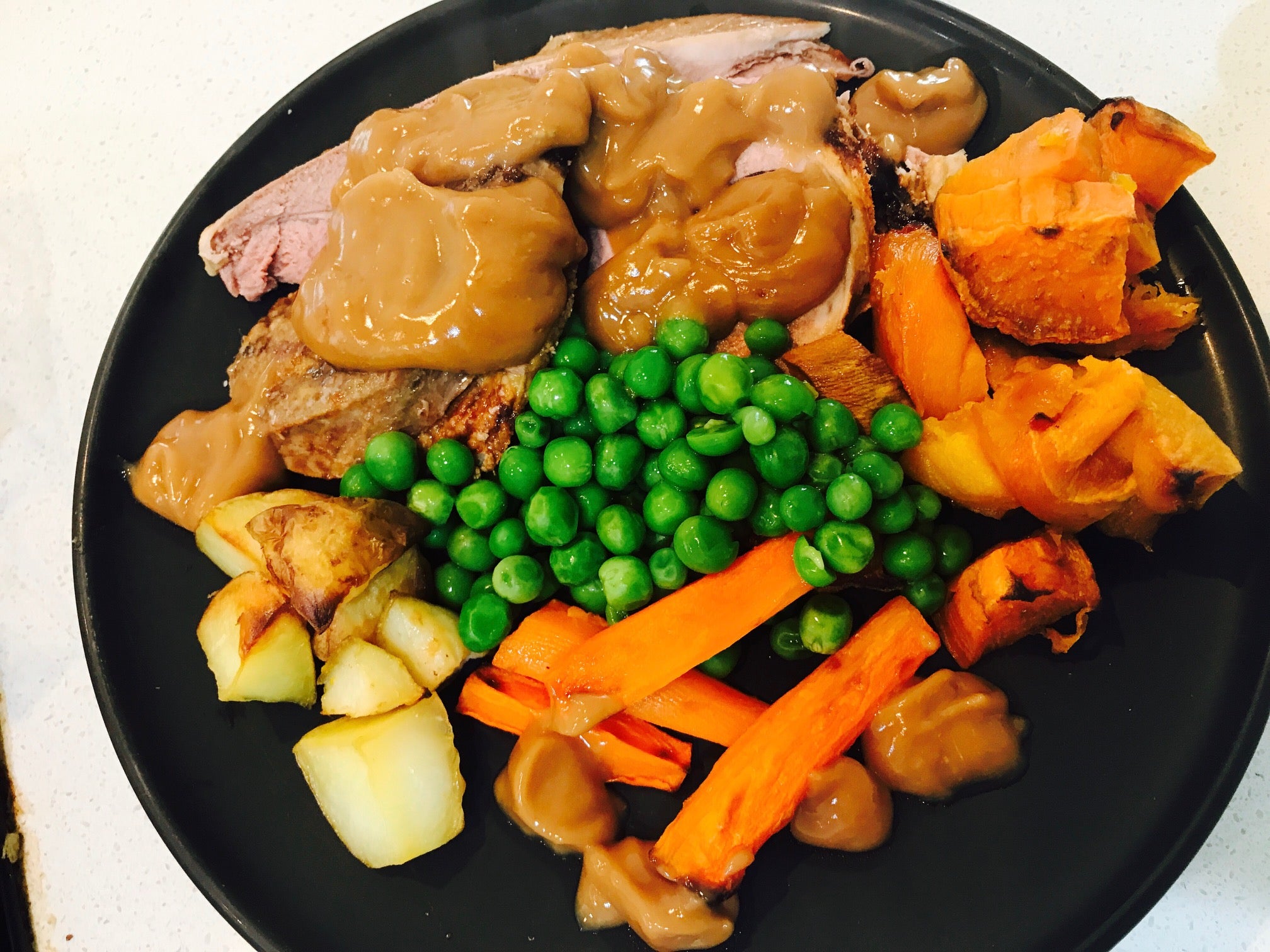 Roast Lamb with Baked Veg and Gravy